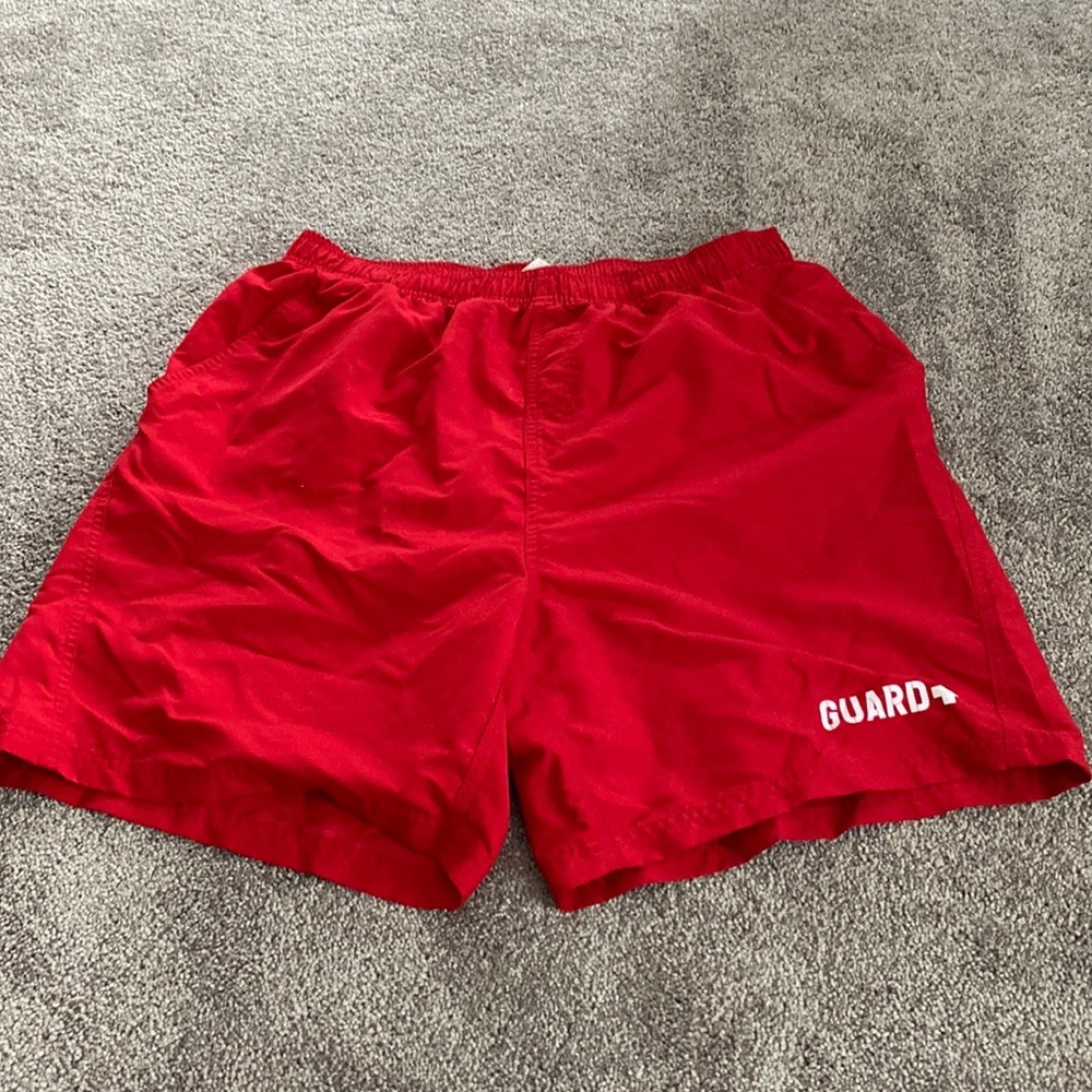 Sporti Red Guard Swim Trunks Lifeguard Shorts SIZE L